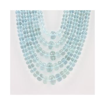  5.50 mm to 13.50 mm - Medium Blue Aquamarine Faceted Beads - 948.60 carats (AqFRoB1006)