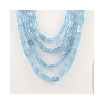 7.50 to 18 mm - 4 Lines - Aquamarine Gemstone Tube Beads - 1114.79 carats (AqTube1001)