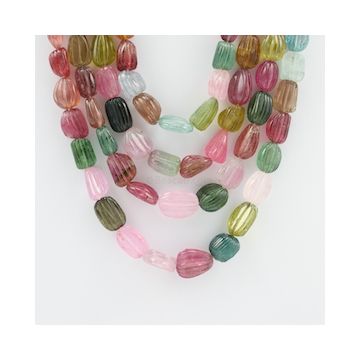 10.50 to 16 mm - 4 Lines - Tourmaline Gemstone Carved Beads - 996.00 carats (ToCarB1001)