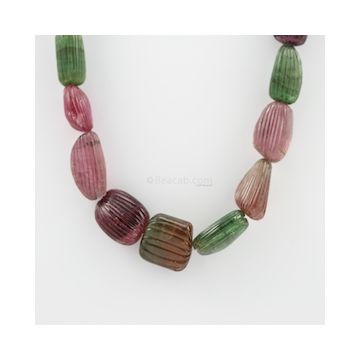 13 to 23 mm - 1 Line - Tourmaline Gemstone Carved Beads - 594.00 carats (ToCarB1005)-OOS