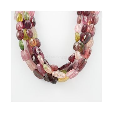 11 to 20 mm - 4 Lines - Tourmaline Gemstone Faceted Tumbled Beads - 1089.00 carats (MuToFTub1003)