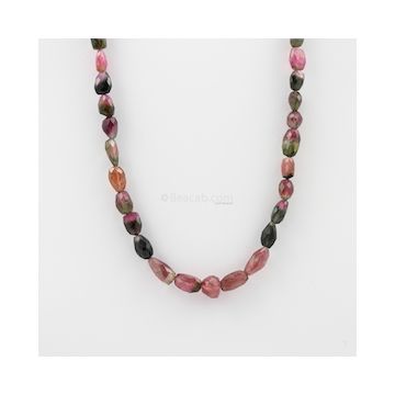8 to 14 mm - 1 Line - Watermelon Tourmaline Gemstone Faceted Tumbled Beads - 161.00 carats (MuToFTub1007)