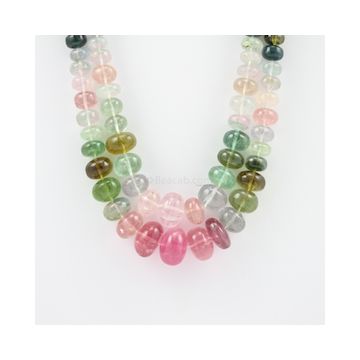 6.80 to 15 mm - 2 Lines - Tourmaline Gemstone Smooth Beads - 672.30 carats (MTour1013)