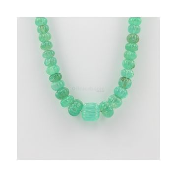 6.50 to 14 mm - 1 Line - Emerald Gemstone Carved Beads - 265.19 carats (EmCarB1007)