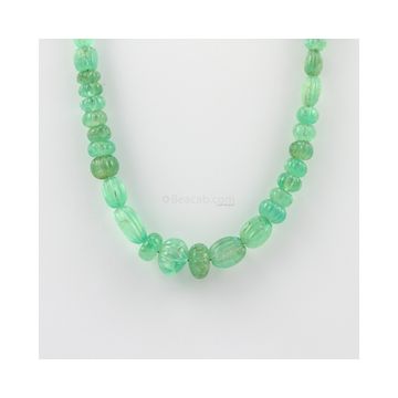 6.50 to 13.50 mm - 1 Line - Emerald Gemstone Carved Beads - 214.00 carats (EmCarB1010) -OOS