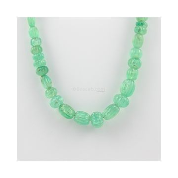 6 to 13.50 mm - 1 Line - Emerald Gemstone Carved Beads - 207.00 carats (EmCarB1012) -OOS