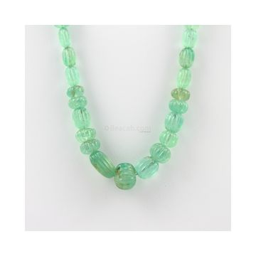 8.50 to 16.50 mm - 1 Line - Emerald Gemstone Carved Beads - 261.00 carats (EmCarB1011) -OOS