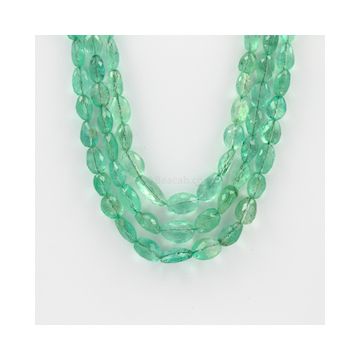 5.50 to 12 mm - 3 Lines - Emerald Gemstone Faceted Tumbled Beads - 294.00 carats (EmFTub1005)