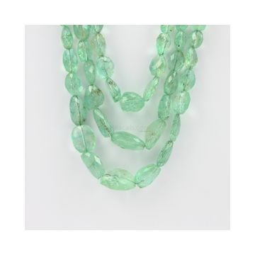 7 to 19 mm - 3 Lines - Emerald Gemstone Faceted Tumbled Beads - 493.00 carats (EmFTub1007)