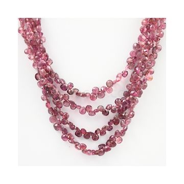 3 to 4 mm - Dark Pink Tourmaline Faceted Drop - 197.00 carats (ToDr1085)