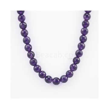 10.50 mm - Dark Purple Amethyst Faceted Beads - 272.00 carats (AmFB1005)