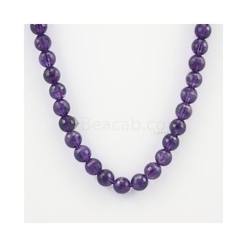 10.50 mm - Dark Purple Amethyst Faceted Beads - 277.50 carats (AmFB1006)