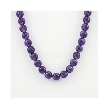 10.50 mm - Dark Purple Amethyst Faceted Beads - 280.00 carats (AmFB1013)