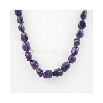 12 to 16 mm - Dark Purple Amethyst Tumbled Beads - 268.50 carats (AmTuB1009)