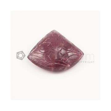 40 x 47 mm - Medium Pink Tourmaline Carving - 152.00 carats (ToCarv1004)