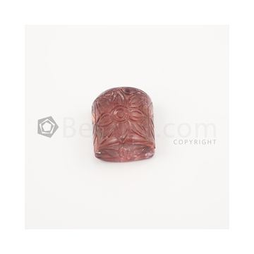 24 x 22 mm - Medium Peach Tourmaline Carving - 112.00 carats (ToCarv1009)