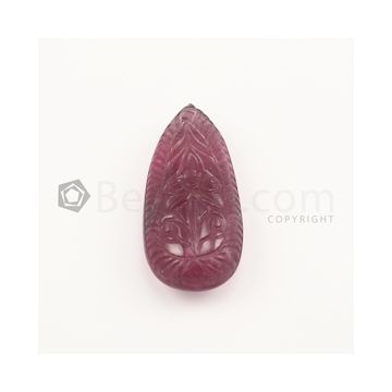48 x 20 mm - Medium Pink Tourmaline Carving - 123.00 carats (ToCarv1017)