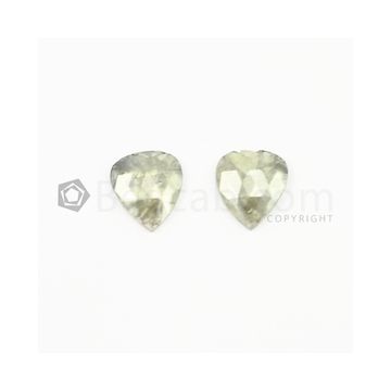 10 x 9 mm - Medium Gray Rose Cut Diamond Pear Shape - 3.44 carats (FncyDiaRC1018)