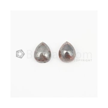 9 x 7.50 mm - Medium Tones Rose Cut Diamond Pear Shape - 5.15 carats (FncyDiaRC1019)