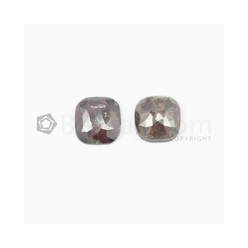 10 x 9.50 mm - Dark Maroon Rose Cut Diamond Cushion Shape - 6.54 carats (FncyDiaRC1020)