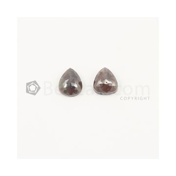 9 x 7 mm - Dark Maroon Rose Cut Diamond Pear Shape - 4.22 carats (FncyDiaRC1026)