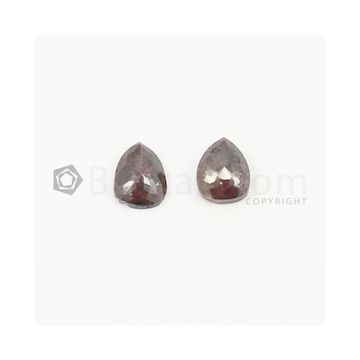 4 x 8 mm - Dark Maroon Rose Cut Diamond Pear Shape - 4.95 carats (FncyDiaRC1029)
