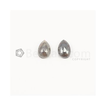 9.50 x 6.50 mm - Dark Tones Rose Cut Diamond Pear Shape - 4.20 carats (FncyDiaRC1031)