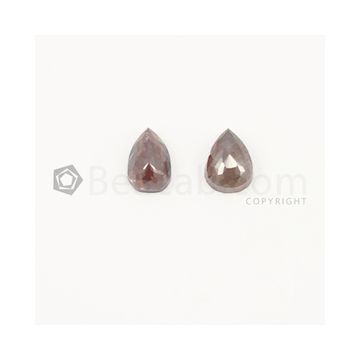9.30 x 6.20 mm - Dark Maroon Rose Cut Diamond Pear Shape - 4.16 carats (FncyDiaRC1032)