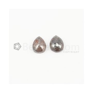 9 x 7.50 mm - Dark Maroon Rose Cut Diamond Pear Shape - 4.89 carats (FncyDiaRC1041)