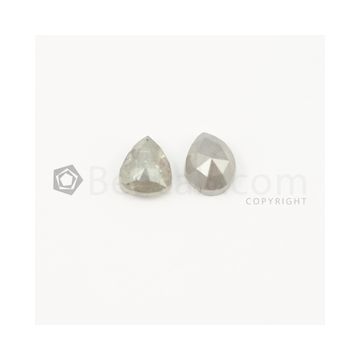 8 x 6.50 mm - Medium Gray Rose Cut Diamond Pear Shape - 3.35 carats (FncyDiaRC1042)