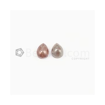7.50 x 6 mm - Medium Maroon Rose Cut Diamond Pear Shape - 2.93 carats (FncyDiaRC1051)