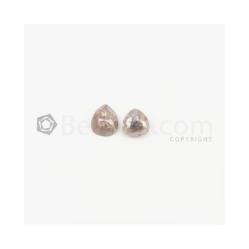 7 x 6 mm - Light Maroon Rose Cut Diamond Pear Shape - 1.83 carats (FncyDiaRC1052)
