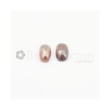 8 x 6 mm - Light Maroon Rose Cut Diamond Cushion Shape - 2.69 carats (FncyDiaRC1055)