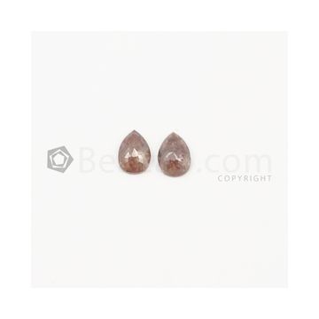7.50 x 5 mm - Dark Maroon Rose Cut Diamond Pear Shape - 1.41 carats (FncyDiaRC1058)