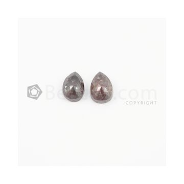 8 x 6 mm - Dark Brown Rose Cut Diamond Pear Shape - 3.53 carats (FncyDiaRC1060)