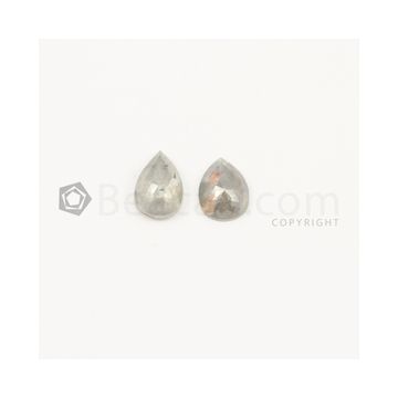 9.30 x 6.50 mm - Medium Gray Rose Cut Diamond Pear Shape - 3.00 carats (FncyDiaRC1063)