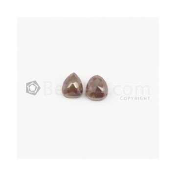 6.70 x 6 mm - Dark Maroon Rose Cut Diamond Pear Shape - 2.61 carats (FncyDiaRC1070)