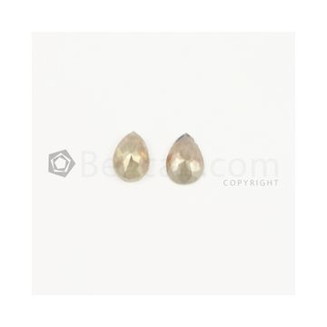 8.40 x 6 mm - Light Yellow Rose Cut Diamond Pear Shape - 1.90 carats (FncyDiaRC1073)