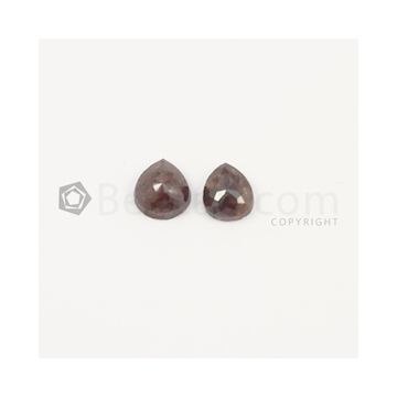7.50 x 6.50 mm - Dark Maroon Rose Cut Diamond Pear Shape - 3.03 carats (FncyDiaRC1083)