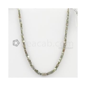 3 to 3.50 mm - Medium Tones Diamond Cube Beads - 8 inches - 29.50 carats (FncyDiaCu1030)