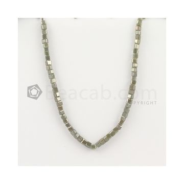 3.50 to 4 mm - Medium Tones Diamond Cube Beads - 8.125 inches - 37.50 carats (FncyDiaCu1031)