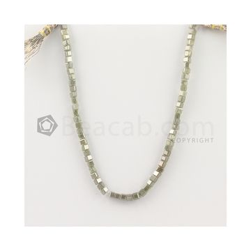 3.40 to 3.70 mm - Medium Tones Diamond Cube Beads - 8.5 inches - 32.50 carats (FncyDiaCu1035)