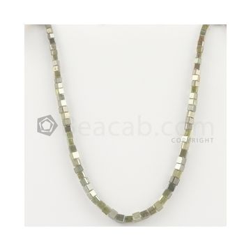 2.50 to 3.70 mm - Medium Tones Diamond Cube Beads - 7.625 inches - 26.00 carats (FncyDiaCu1037)