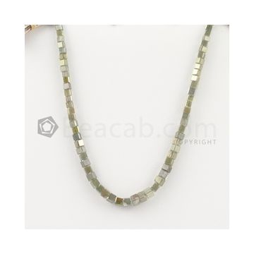 2.80 to 3.20 mm - Medium Tones Diamond Cube Beads - 7.25 inches - 25.00 carats (FncyDiaCu1038)