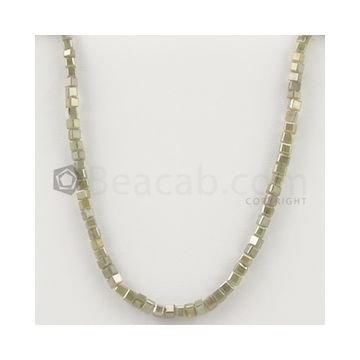2.70 to 3.40 mm - Medium Tones Diamond Cube Beads - 7.5 inches - 26.00 carats (FncyDiaCu1041)