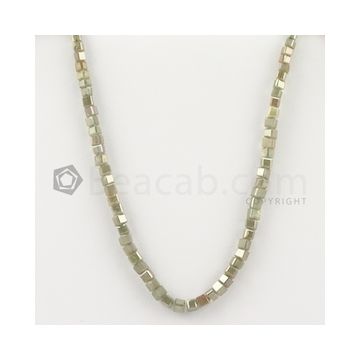 3 to 4 mm - Medium Tones Diamond Cube Beads - 8.125 inches - 34.00 carats (FncyDiaCu1042)