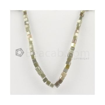 2.60 to 3.50 mm - Medium Tones Diamond Cube Beads - 5.125 inches - 17.00 carats (FncyDiaCu1043)