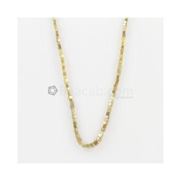 2.10 to 2.70 mm - Medium Yellow Diamond Cube Beads - 15.5 inches - 25.50 carats (FncyDiaCu1049)