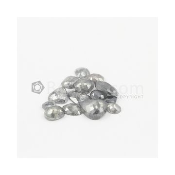 4.5 x 4.00 mm to 10.20 x 9.20 mm - Black Mix Shaped Rose Cut Diamond  - 15.09 carats (FncyDiaRC1087)