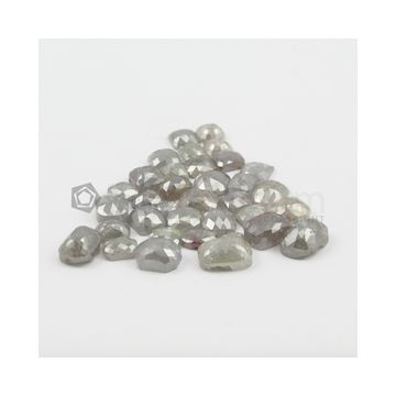 4.20 x 3.5 0 mm to 10.50 x 7.30 mm - Medium Gray Cushion Shaped Rose Cut Diamond  - 35.42 carats (FncyDiaRC1094)